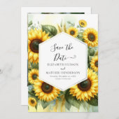 Whimsical Field Sunflower Wedding Save The Date (Vorne/Hinten)