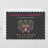 Whimsical Fiesta Blumenkranz Save the Date Einladung (Rückseite)