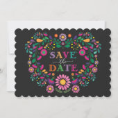 Whimsical Fiesta Blumenkranz Save the Date Einladung (Vorderseite)