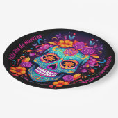 🌹 Whimsical Fiesta: Sugar Skull Serenade 🌹 Pappteller (Schrägansicht)