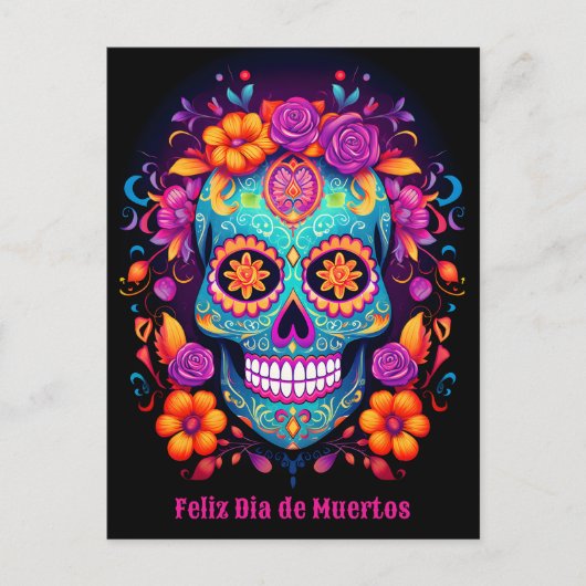 🌹 Whimsical Fiesta: Sugar Skull Serenade 🌹 Postkarte (Vorderseite)