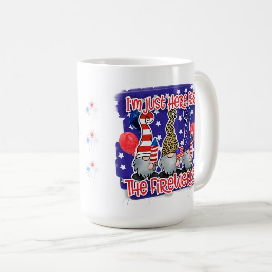 Whimsical Fireworks Gnomes Kaffeetasse (VorderseiteRechts)