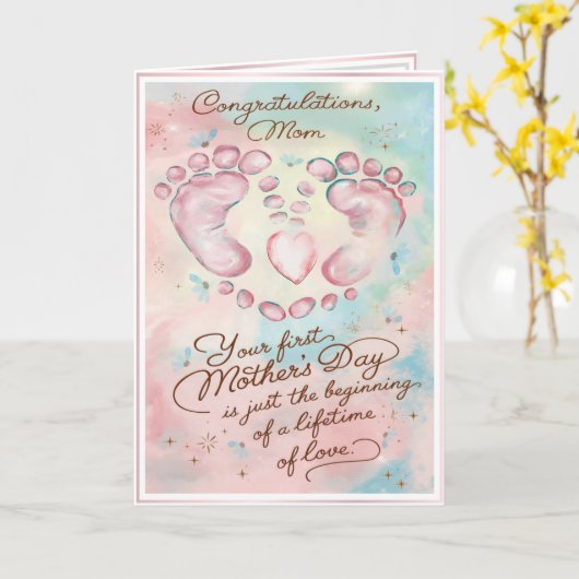 Whimsical First Mama Muttertag Karte (Gelbe Blume)