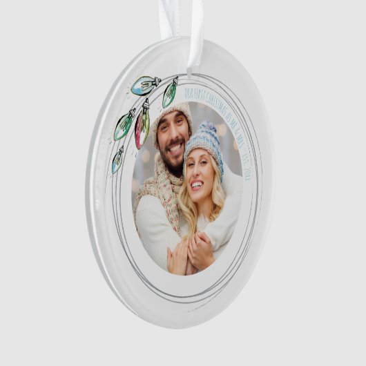 Whimsical First Verheiratet Christmas Ornament (Vorderseite)