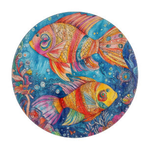 Whimsical Fish Ocean 7 Schneidebrett