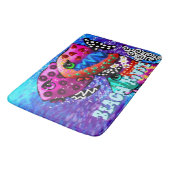 Whimsical Fish Trio Colorful Nautical Personalisie Badematte (Schrägansicht)