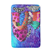 Whimsical Fish Trio farbenfroh Abstrakt nautic Badematte (Vorderseite Vertikal)