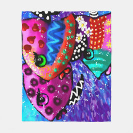 Whimsical Fish Trio farbenfroh Abstrakt nautic Fleecedecke