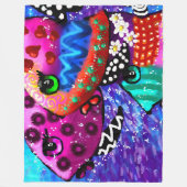 Whimsical Fish Trio farbenfroh Abstrakt nautic Fleecedecke (Vorderseite)