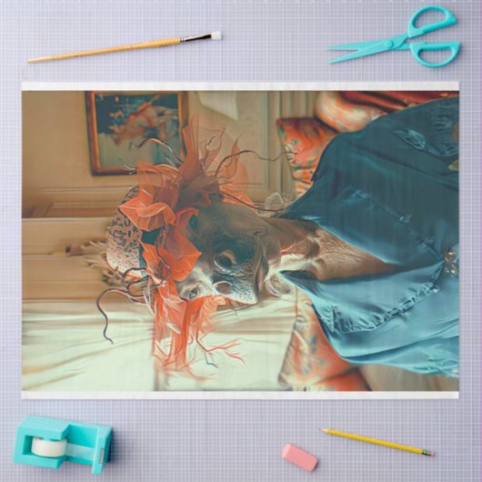 Whimsical Flamboyant Hippo Decoupage Seidenpapier (Basteln)