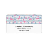 Whimsical Flamingo & Ananas Muster Adressaufkleber (Vorne)