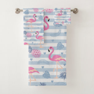 Whimsical Flamingo & Ananas Muster Badhandtuch Set