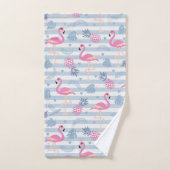 Whimsical Flamingo & Ananas Muster Badhandtuch Set (Handtuch)
