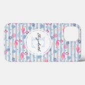 Whimsical Flamingo & Ananas Muster Case-Mate iPhone Hülle (Rückseite (Horizontal))