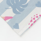 Whimsical Flamingo & Ananas Muster Fleecedecke (Ecke)