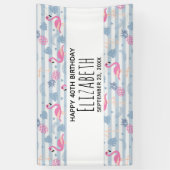 Whimsical Flamingo & Ananas Muster Geburtstag Banner (Vertikal)