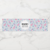 Whimsical Flamingo & Ananas Muster Geburtstag Wasserflaschenetikett (Einzelnes Label)