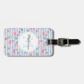 Whimsical Flamingo & Ananas Muster Gepäckanhänger (Vorderseite horizontal)