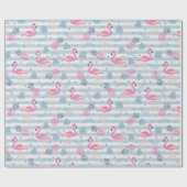 Whimsical Flamingo & Ananas Muster Geschenkpapier (Flach)