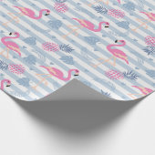 Whimsical Flamingo & Ananas Muster Geschenkpapier (Ecke)