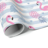 Whimsical Flamingo & Ananas Muster Geschenkpapier (Rolleneckpunkt)