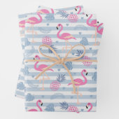 Whimsical Flamingo & Ananas Muster Geschenkpapier Set (Beispiel)