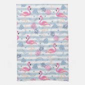 Whimsical Flamingo & Ananas Muster Geschirrtuch (Vertikal)