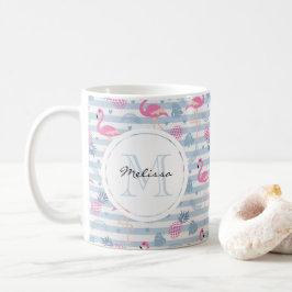 Whimsical Flamingo & Ananas Muster Kaffeetasse
