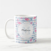 Whimsical Flamingo & Ananas Muster Kaffeetasse (Links)
