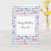 Whimsical Flamingo & Ananas Muster Karte (Gelbe Blume)