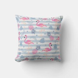Whimsical Flamingo & Ananas Muster Kissen