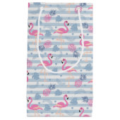 Whimsical Flamingo & Ananas Muster Kleine Geschenktüte (Vorderseite)