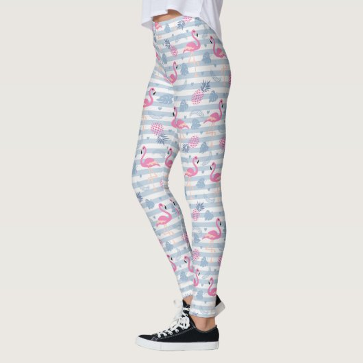Whimsical Flamingo & Ananas Muster Leggings (Links)