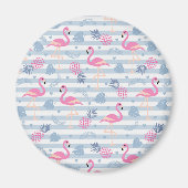 Whimsical Flamingo & Ananas Muster Magnet (Vorne)