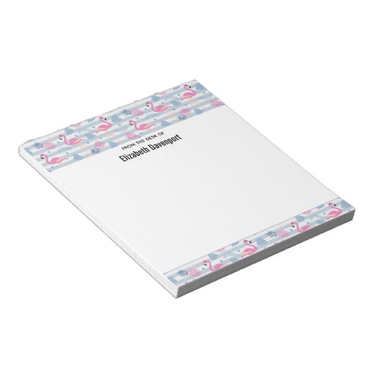 Whimsical Flamingo & Ananas Muster Notizblock (angewinkelt)