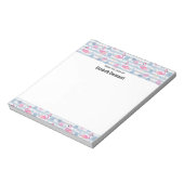 Whimsical Flamingo & Ananas Muster Notizblock (Rotiert)