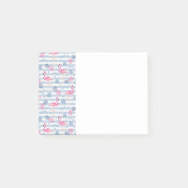 Whimsical Flamingo & Ananas Muster Post-it Klebezettel