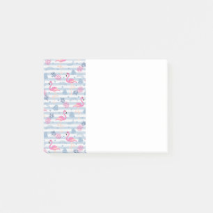 Whimsical Flamingo & Ananas Muster Post-it Klebezettel