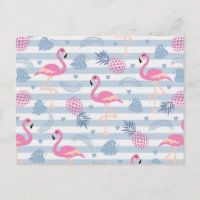 Whimsical Flamingo & Ananas Muster