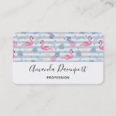 Whimsical Flamingo & Ananas Muster Visitenkarte (Vorderseite)