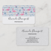 Whimsical Flamingo & Ananas Muster Visitenkarte (Vorne/Hinten)