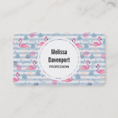 Whimsical Flamingo & Ananas Muster Visitenkarte (Vorderseite)