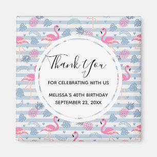 Whimsical Flamingo & Pineappmuster Gefallen Magnet