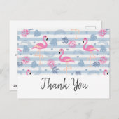 Whimsical Flamingo & Pineappmuster Vielen Dank Postkarte (Vorne/Hinten)