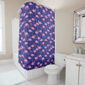 Whimsical Flamingo | Tropical Bathroom Coastal Duschvorhang (Beispiel)