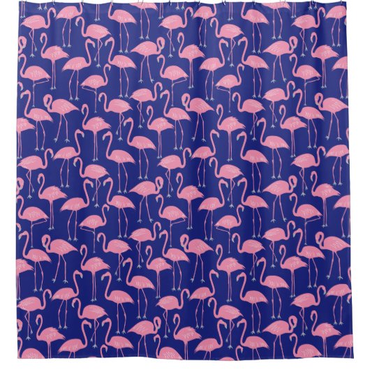 Whimsical Flamingo | Tropical Bathroom Coastal Duschvorhang (Vorderseite)