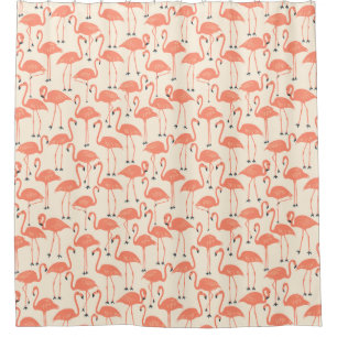 Whimsical Flamingo Tropisches Badezimmer-Sonnenu Duschvorhang