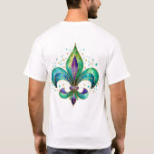 Whimsical Fleur De Lis For Mardi Gras T-Shirt (Rückseite)
