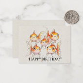 Whimsical Floating Goldfish Geburtstag Mitteilungskarte (Vorderseite/Rückseite Beispiel)