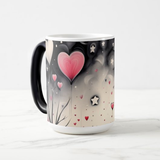 Whimsical Floating Heart Liebe Verwandlungstasse (Vorderseite Links)
